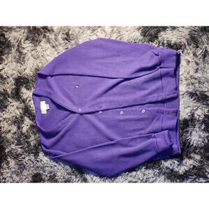 Vintage Arnold Palmer Sweater Mens Large Cardigan Knit Golf USA 90s Purple VTG